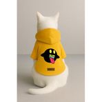 monopetz Baskılı İçi Polarlı Köpek Ve Kedi Kıyafeti & Elbisesi - Sarı Renk Kapüşonlu Hoodie Bc3E5 S