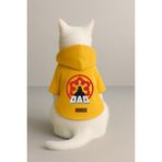 Monopetz Baskılı İçi Polarlı Köpek ve Kedi Kıyafeti & Elbisesi - Sarı Renk Kapüşonlu Hoodie BD5FB, L