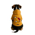 monopetz Baskılı İçi Polarlı Köpek Ve Kedi Kıyafeti & Elbisesi - Sarı Renk Kapüşonlu Hoodie Bea80 2Xl