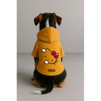 monopetz Baskılı İçi Polarlı Köpek Ve Kedi Kıyafeti & Elbisesi - Sarı Renk Kapüşonlu Hoodie Bea80 S