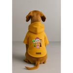 Monopetz Baskılı İçi Polarlı Köpek ve Kedi Kıyafeti & Elbisesi - Sarı Renk Kapüşonlu Hoodie BF5C3, 6XL