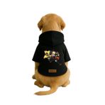 Monopetz Baskılı İçi Polarlı Köpek ve Kedi Kıyafeti & Elbisesi - Siyah Renk Kapüşonlu Hoodie B1144, M