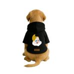 Monopetz Baskılı İçi Polarlı Köpek ve Kedi Kıyafeti & Elbisesi - Siyah Renk Kapüşonlu Hoodie B1452, L
