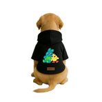 Monopetz Baskılı İçi Polarlı Köpek ve Kedi Kıyafeti & Elbisesi - Siyah Renk Kapüşonlu Hoodie B1CDB, XL