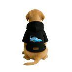 monopetz Baskılı İçi Polarlı Köpek Ve Kedi Kıyafeti & Elbisesi - Siyah Renk Kapüşonlu Hoodie B29A1 L