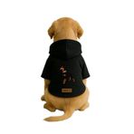 Monopetz Baskılı İçi Polarlı Köpek ve Kedi Kıyafeti & Elbisesi - Siyah Renk Kapüşonlu Hoodie B2AC0, 4XL