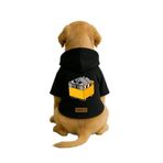 Monopetz Baskılı İçi Polarlı Köpek ve Kedi Kıyafeti & Elbisesi - Siyah Renk Kapüşonlu Hoodie B439B, M