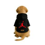 Monopetz Baskılı İçi Polarlı Köpek ve Kedi Kıyafeti & Elbisesi - Siyah Renk Kapüşonlu Hoodie B46A1, L
