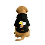 monopetz Baskılı İçi Polarlı Köpek Ve Kedi Kıyafeti & Elbisesi - Siyah Renk Kapüşonlu Hoodie B527B L
