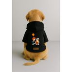 Monopetz Baskılı İçi Polarlı Köpek ve Kedi Kıyafeti & Elbisesi - Siyah Renk Kapüşonlu Hoodie B6862, M