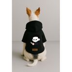 monopetz Baskılı İçi Polarlı Köpek Ve Kedi Kıyafeti & Elbisesi - Siyah Renk Kapüşonlu Hoodie B692C Xl