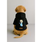 monopetz Baskılı İçi Polarlı Köpek Ve Kedi Kıyafeti & Elbisesi - Siyah Renk Kapüşonlu Hoodie B759D L