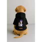 Monopetz Baskılı İçi Polarlı Köpek ve Kedi Kıyafeti & Elbisesi - Siyah Renk Kapüşonlu Hoodie B9642, 3XL