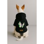 Monopetz Baskılı İçi Polarlı Köpek ve Kedi Kıyafeti & Elbisesi - Siyah Renk Kapüşonlu Hoodie B98A7, 5XL