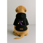 monopetz Baskılı İçi Polarlı Köpek Ve Kedi Kıyafeti & Elbisesi - Siyah Renk Kapüşonlu Hoodie Ba634 Xs