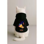 Monopetz Baskılı İçi Polarlı Köpek ve Kedi Kıyafeti & Elbisesi - Siyah Renk Kapüşonlu Hoodie BCA9A, S