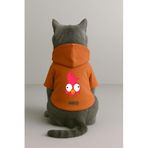 monopetz Baskılı İçi Polarlı Köpek Ve Kedi Kıyafeti & Elbisesi - Turuncu Renk Kapüşonlu Hoodie B046D M