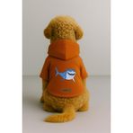 Monopetz Baskılı İçi Polarlı Köpek ve Kedi Kıyafeti & Elbisesi - Turuncu Renk Kapüşonlu Hoodie B0A52, S