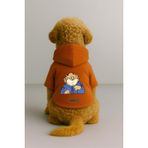 Monopetz Baskılı İçi Polarlı Köpek ve Kedi Kıyafeti & Elbisesi - Turuncu Renk Kapüşonlu Hoodie B1331, XL