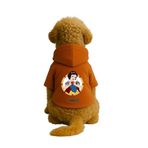 Monopetz Baskılı İçi Polarlı Köpek ve Kedi Kıyafeti & Elbisesi - Turuncu Renk Kapüşonlu Hoodie B1FDC, L