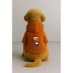 monopetz Baskılı İçi Polarlı Köpek Ve Kedi Kıyafeti & Elbisesi - Turuncu Renk Kapüşonlu Hoodie B5Bb6 M