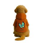 Monopetz Baskılı İçi Polarlı Köpek ve Kedi Kıyafeti & Elbisesi - Turuncu Renk Kapüşonlu Hoodie B5DBB, XS