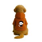 monopetz Baskılı İçi Polarlı Köpek Ve Kedi Kıyafeti & Elbisesi - Turuncu Renk Kapüşonlu Hoodie B692C 4Xl