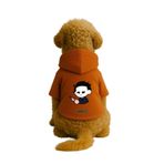 monopetz Baskılı İçi Polarlı Köpek Ve Kedi Kıyafeti & Elbisesi - Turuncu Renk Kapüşonlu Hoodie B692C 5Xl