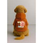 Monopetz Baskılı İçi Polarlı Köpek ve Kedi Kıyafeti & Elbisesi - Turuncu Renk Kapüşonlu Hoodie B6C1B, M