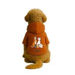 Monopetz Baskılı İçi Polarlı Köpek ve Kedi Kıyafeti & Elbisesi - Turuncu Renk Kapüşonlu Hoodie B7112, 6XL