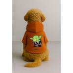 monopetz Baskılı İçi Polarlı Köpek Ve Kedi Kıyafeti & Elbisesi - Turuncu Renk Kapüşonlu Hoodie B729A 2Xl