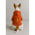 monopetz Baskılı İçi Polarlı Köpek Ve Kedi Kıyafeti & Elbisesi - Turuncu Renk Kapüşonlu Hoodie B8122 S