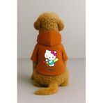 monopetz Baskılı İçi Polarlı Köpek Ve Kedi Kıyafeti & Elbisesi - Turuncu Renk Kapüşonlu Hoodie B8228 L