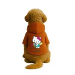 monopetz Baskılı İçi Polarlı Köpek Ve Kedi Kıyafeti & Elbisesi - Turuncu Renk Kapüşonlu Hoodie B8228 Xl