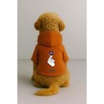 Monopetz Baskılı İçi Polarlı Köpek ve Kedi Kıyafeti & Elbisesi - Turuncu Renk Kapüşonlu Hoodie B9EF6, 5XL