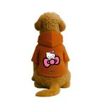 monopetz Baskılı İçi Polarlı Köpek Ve Kedi Kıyafeti & Elbisesi - Turuncu Renk Kapüşonlu Hoodie Ba714 S