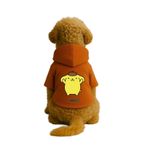 Monopetz Baskılı İçi Polarlı Köpek ve Kedi Kıyafeti & Elbisesi - Turuncu Renk Kapüşonlu Hoodie BB6E2, S