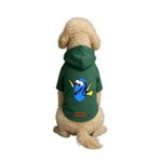Monopetz Baskılı İçi Polarlı Köpek ve Kedi Kıyafeti & Elbisesi - Yeşil Renk Kapüşonlu Hoodie B11AD, 2XL