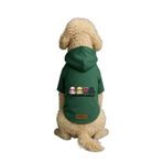 monopetz Baskılı İçi Polarlı Köpek Ve Kedi Kıyafeti & Elbisesi - Yeşil Renk Kapüşonlu Hoodie B1F58 S