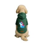 Monopetz Baskılı İçi Polarlı Köpek ve Kedi Kıyafeti & Elbisesi - Yeşil Renk Kapüşonlu Hoodie B269B, XL