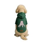 Monopetz Baskılı İçi Polarlı Köpek ve Kedi Kıyafeti & Elbisesi - Yeşil Renk Kapüşonlu Hoodie B42CC, 6XL