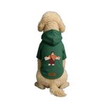 Monopetz Baskılı İçi Polarlı Köpek ve Kedi Kıyafeti & Elbisesi - Yeşil Renk Kapüşonlu Hoodie B484F, S
