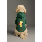 Monopetz Baskılı İçi Polarlı Köpek ve Kedi Kıyafeti & Elbisesi - Yeşil Renk Kapüşonlu Hoodie B5D70, L