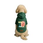 Monopetz Baskılı İçi Polarlı Köpek ve Kedi Kıyafeti & Elbisesi - Yeşil Renk Kapüşonlu Hoodie B6C1B, M