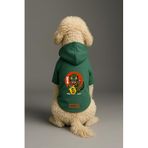 monopetz Baskılı İçi Polarlı Köpek Ve Kedi Kıyafeti & Elbisesi - Yeşil Renk Kapüşonlu Hoodie B6Fe4 6Xl