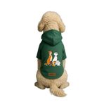 Monopetz Baskılı İçi Polarlı Köpek ve Kedi Kıyafeti & Elbisesi - Yeşil Renk Kapüşonlu Hoodie B7112, L