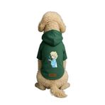 monopetz Baskılı İçi Polarlı Köpek Ve Kedi Kıyafeti & Elbisesi - Yeşil Renk Kapüşonlu Hoodie B759D M