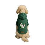 Monopetz Baskılı İçi Polarlı Köpek ve Kedi Kıyafeti & Elbisesi - Yeşil Renk Kapüşonlu Hoodie B98A7, L