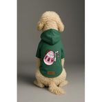 Monopetz Baskılı İçi Polarlı Köpek ve Kedi Kıyafeti & Elbisesi - Yeşil Renk Kapüşonlu Hoodie B9B02, 5XL