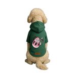 Monopetz Baskılı İçi Polarlı Köpek ve Kedi Kıyafeti & Elbisesi - Yeşil Renk Kapüşonlu Hoodie B9B02, XL